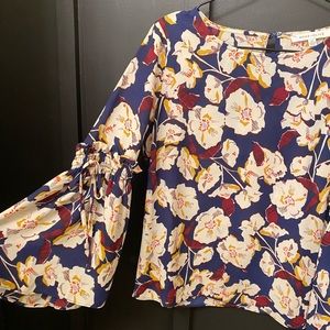 Rose & Olive Floral Top with Bell Sleeves